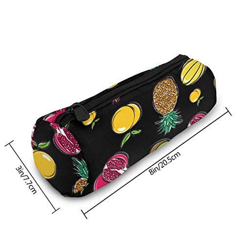 Yuanmeiju Pen Bag Lemon Pomegranate Pear Kiwi Pineapple Estuche Glasses Case Tote Cosmetic Bags Eyeglasses Case for Girls Boys Sunglasses Holder with Zipper