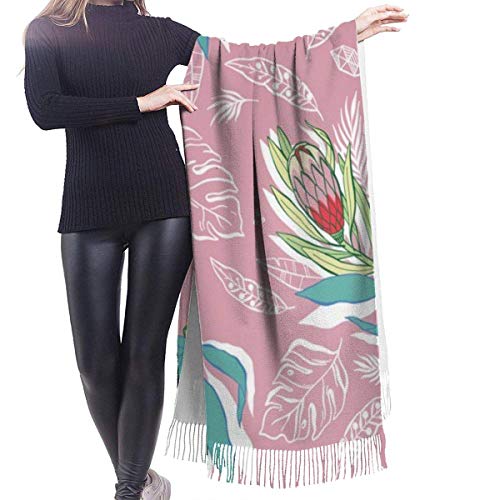Yuanmeiju Summer Botanicals Chal Wrap Invierno Cálido Bufanda Cape Bufanda grande Bufandas de gran tamaño para mujeres