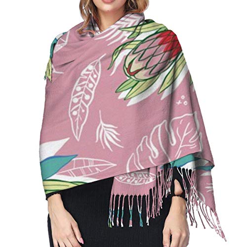 Yuanmeiju Summer Botanicals Chal Wrap Invierno Cálido Bufanda Cape Bufanda grande Bufandas de gran tamaño para mujeres