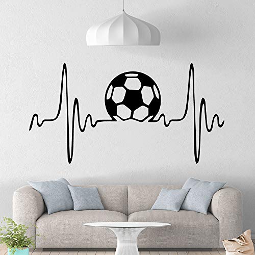 YuanMinglu Calcomanía de Pared Desmontable de fútbol Moderno Negro 57 * 110 cm
