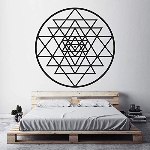 YuanMinglu Meditación Espiritual Arte Etiqueta de la Pared Dormitorio Decoración de la Pared Divino Geométrico Mural Arte Decoración extraíble 63x63cm