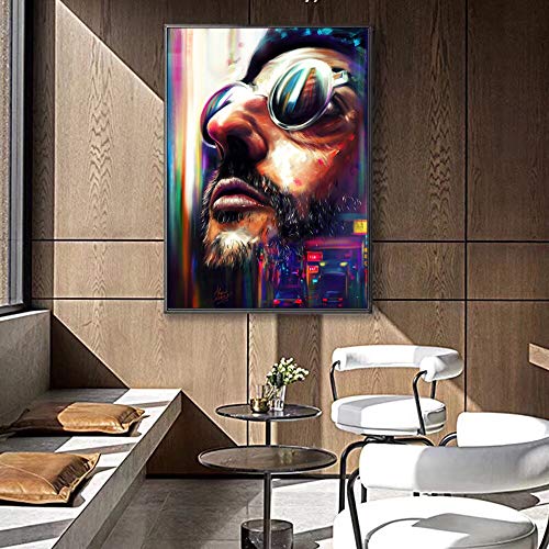 YuanMinglu Resumen Caras Coloridas Carteles e Impresiones en Lienzo Mural Lienzo Arte de la Pared película Graffiti Arte de la Pared Cuadro sin Marco pintura40x60cm