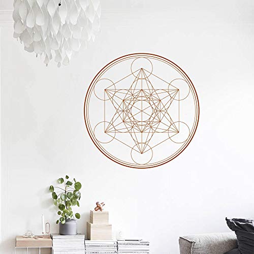 YuanMinglu Vinilo Adhesivo de Pared alquimia geométrica Apliques de Pared línea Redonda Mandala Papel Pintado Caqui 57x57cm