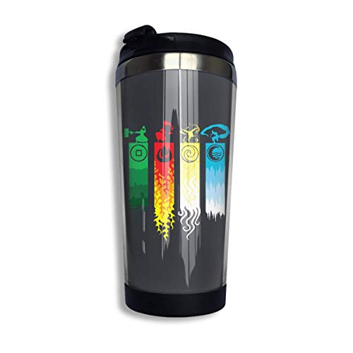 Yuantaicuifeng Avatar Particular The Last Legend Airbender of Korra Aang Taza de café de Acero Inoxidable Taza de Viaje de Doble Aislamiento Regalo de la Sala de Estar de la Oficina