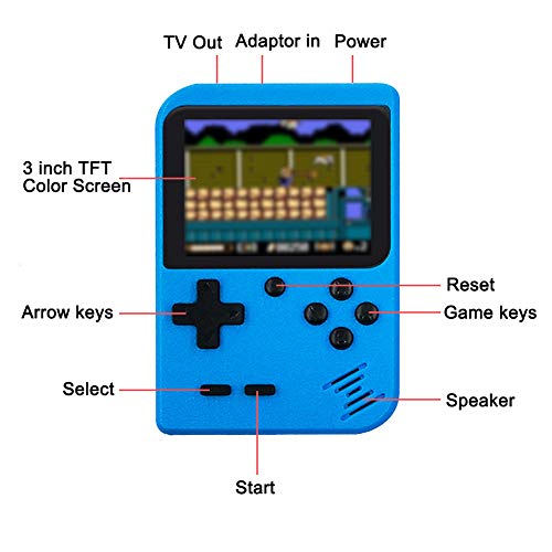 YUDOXN Consola de Juegos 3 Pulgadas 800 Juegos Retro FC Game Player Consola de Juegos Clásica 1 Carga USB para 2 Jugadores Soporte TV Juegos Portátiles Consolas Juega 3 Horas para Niños y Adultos …
