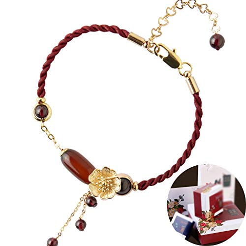 YUESFZ Brazalete Tobilleras Pulseras Dia De La Madre Pulseras El Corte Ingles Colgante Chino Ciruela Niña Viento Nacional Ajustable Cuerda Roja Auspiciosos De Año Nuevo