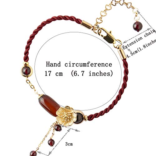 YUESFZ Brazalete Tobilleras Pulseras Dia De La Madre Pulseras El Corte Ingles Colgante Chino Ciruela Niña Viento Nacional Ajustable Cuerda Roja Auspiciosos De Año Nuevo