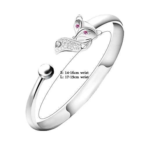 YUESFZ Brazalete Tobilleras Pulseras El Corte Ingles Pequeño Zorro En Plata Esterlina Apertura Personalidad De Moda Accesorios De Vestir Regalo De Novia De Aniversario