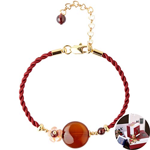 YUESFZ Brazalete Tobilleras Pulseras el Corte Ingles Pulsera China De Amistad Vintage Cuerda Roja Ajustable Nacional De Viento Regalos De Ciruela para Niñas (Color : Red, Size : 16.5+4.5cm)