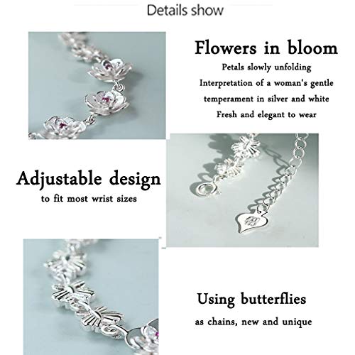 YUESFZ Brazalete Tobilleras Pulseras El Corte Ingles Pulsera De Flor De Mariposa De La Amistad Regalo De Cumpleaños De Niña Literaria Joyería Salvaje De Moda para Fiestas