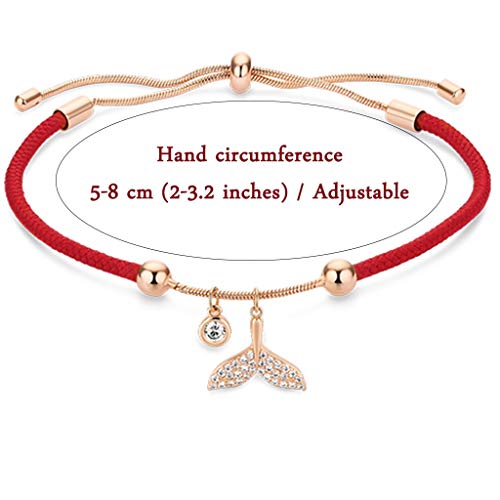 YUESFZ Brazalete Tobilleras Pulseras El Corte Ingles Pulsera Sirena Brillante Niña Pulsera China De La Cuerda Roja De La Amistad Esposa (Color : Red, Size : 5-8cm)