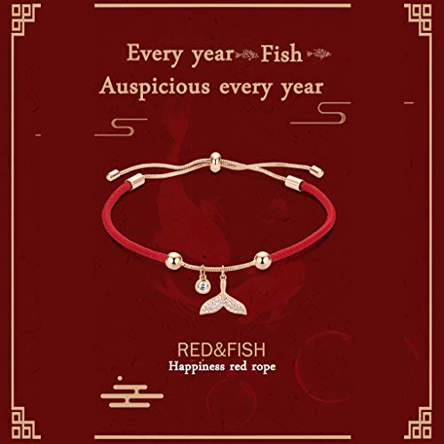 YUESFZ Brazalete Tobilleras Pulseras El Corte Ingles Pulsera Sirena Brillante Niña Pulsera China De La Cuerda Roja De La Amistad Esposa (Color : Red, Size : 5-8cm)