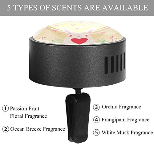 Yumansis Conejo Amoroso Negro 2 Coche difusor aromaterapia Aromas Universal aceites Esenciales esencias aroflora（5 fragancias para Elegir ） Almizcle Blanco