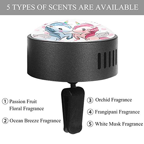 Yumansis El Unicornio del Amor Negro 2 Coche difusor aromaterapia Aromas Universal aceites Esenciales esencias aroflora（5 fragancias para Elegir ） Almizcle Blanco