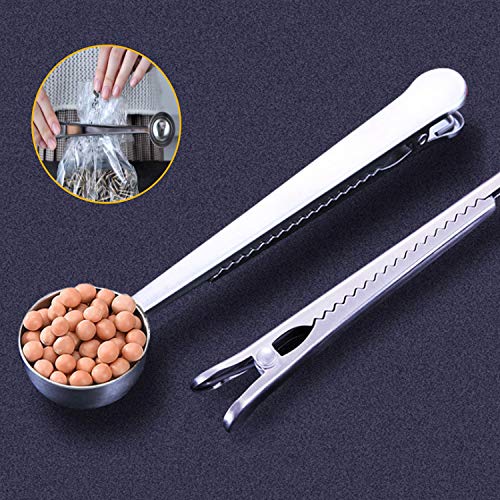 Yuning Juego de 12 Tazas y cucharas de medir de Acero Inoxidable con Regla de medición, Cuchara con Clip, para Medir Líquidos y Los Ingredientes Secos