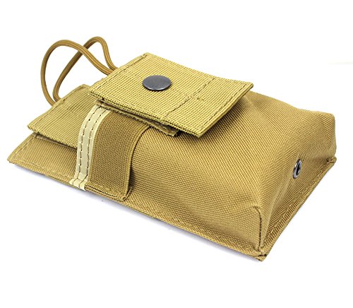 Yunshao Molle - Funda para radio táctica de nailon, 16(H)*9.5(W)*2.7(H)cm, Bronceado