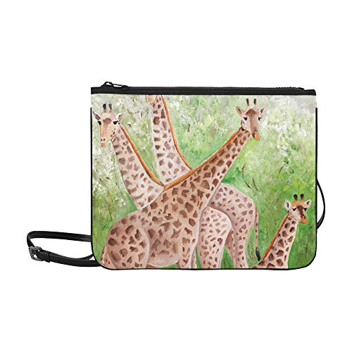 Yushg Bolsos Niñas Moda Pintura original Hermosas jirafas Masai Mara Correa de hombro ajustable Bolsa de trabajo de moda para mujeres Niñas Bolso de mujer Bolso de mano de moda