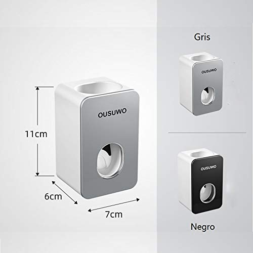 YUSHI 2 Piezas Dispensador de Pasta de Dientes Automático en Pared Exprimidor de Pasta de Dientes,Manos Libres Montado en La Pared,Tooth Paste Dispenser Holder,para Baño,Niños y Adultos