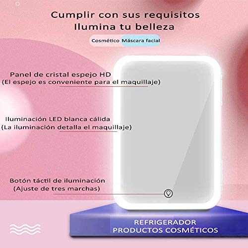 YUTGMasst Mini Refrigerador Portátil/Pequeña Nevera,Congelador Cosmético con Tres Pisos- 10 litros, para Maquillaje Y Cuidado La Piel, Sala, Automóvil Bar Refrigerador Silencioso (12V / 220V)