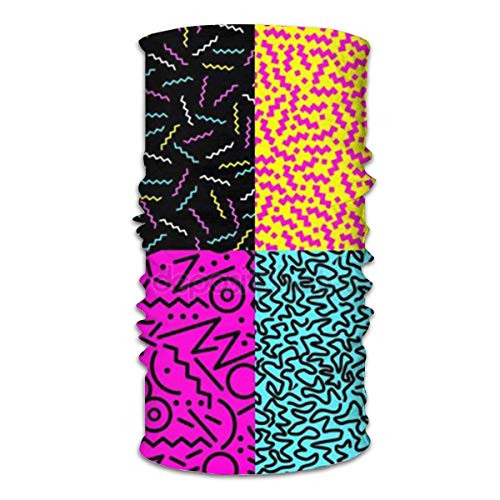 YUYT Pañuelo para la cabeza, cuello, diadema para exteriores, imágenes de ondas de los años 90, bufanda elástica sin costuras, resistente a los rayos UV, serie de sombreros deportivos para yoga, send