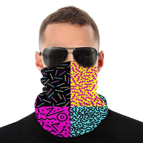 YUYT Pañuelo para la cabeza, cuello, diadema para exteriores, imágenes de ondas de los años 90, bufanda elástica sin costuras, resistente a los rayos UV, serie de sombreros deportivos para yoga, send