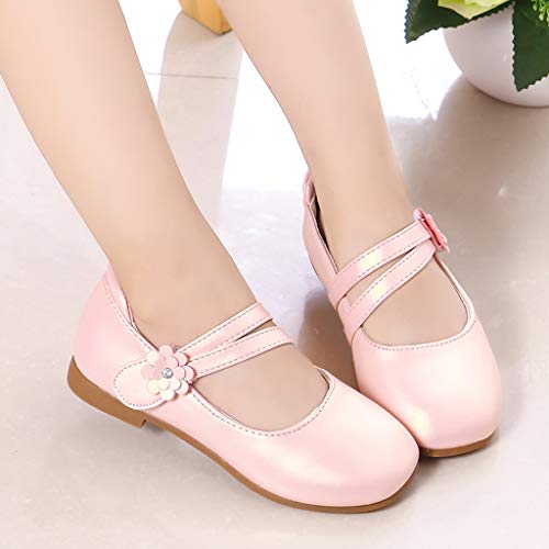 YWLINK Zapatos para NiñOs,NiñAs De Los NiñOs Flores Dulces Zapatos PequeñOs Zapatos De Princesa Zapatos Solos Zapatos Frescos Zapatos De Princesa Zapatos De Baile(Rosado,34EU)