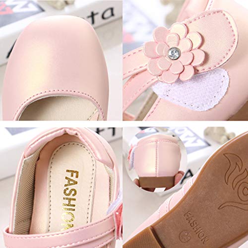 YWLINK Zapatos para NiñOs,NiñAs De Los NiñOs Flores Dulces Zapatos PequeñOs Zapatos De Princesa Zapatos Solos Zapatos Frescos Zapatos De Princesa Zapatos De Baile(Rosado,34EU)