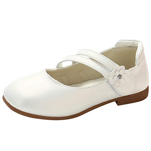 YWLINK Zapatos para NiñOs,NiñAs De Los NiñOs Flores Dulces Zapatos PequeñOs Zapatos De Princesa Zapatos Solos Zapatos Frescos Zapatos De Princesa Zapatos De Baile(Blanco,32EU)