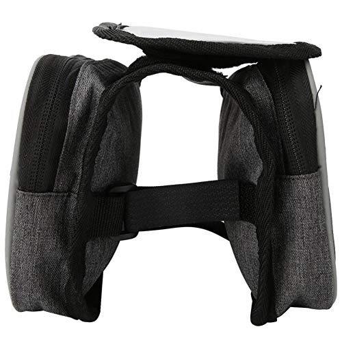YWSZY MTB Frente De La Bicicleta De La Viga Bolso De Viaje Bicicleta Titular del Teléfono Bolsas Montar El Equipo De Ciclo De Una Silla De Tubo Bolsas (Color : Grey)