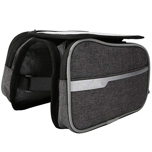YWSZY MTB Frente De La Bicicleta De La Viga Bolso De Viaje Bicicleta Titular del Teléfono Bolsas Montar El Equipo De Ciclo De Una Silla De Tubo Bolsas (Color : Grey)