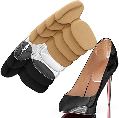 YWYT - Almohadillas de tacón invisibles para mujer, reutilizables, para aliviar el dolor de pies y prevenir ampollas (5 pares)