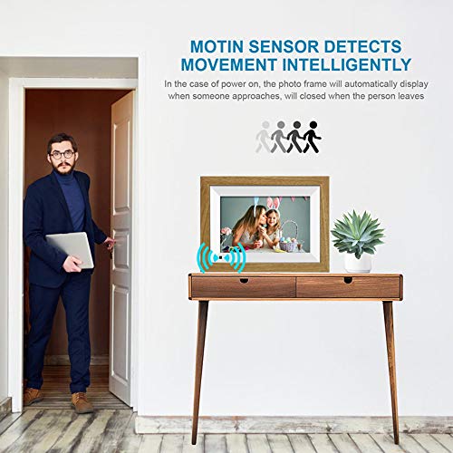 Yxs Marco Digital con WiFi 10.1 Pulgadas 1280x800 IPS Pantalla táctil, Sensor automático Girar/Movimiento, añadir Fotos/Videos de iOS y Android App/Twitter/Facebook/E-Mail