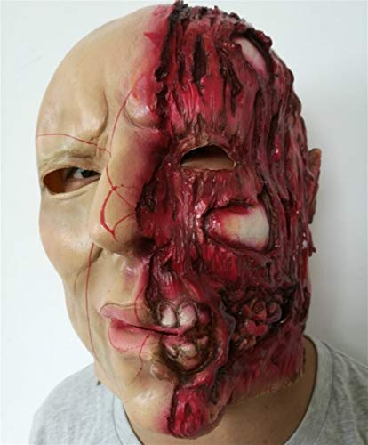 YYH Halloween Adulto COS Horror Máscara de látex Arnés Zombi Máscara del Diablo Casa embrujada Terrorista Atrezzo