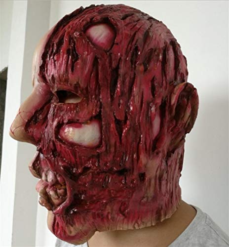 YYH Halloween Adulto COS Horror Máscara de látex Arnés Zombi Máscara del Diablo Casa embrujada Terrorista Atrezzo