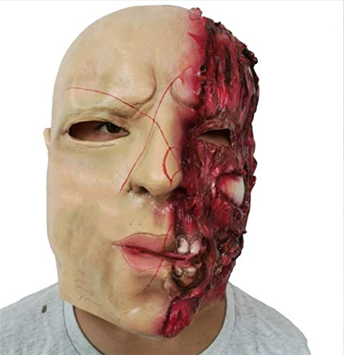 YYH Halloween Adulto COS Horror Máscara de látex Arnés Zombi Máscara del Diablo Casa embrujada Terrorista Atrezzo
