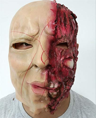 YYH Halloween Adulto COS Horror Máscara de látex Arnés Zombi Máscara del Diablo Casa embrujada Terrorista Atrezzo