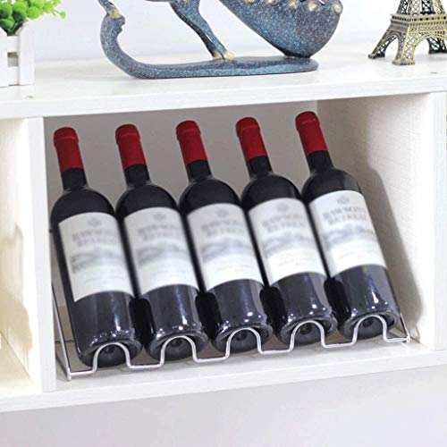 YZ-YUAN Gabinetes de Vino Estante de Vino Estante de exhibición de Vino de Acero Inoxidable Mostrador de Barra Estante de Botella de Vino Almacenamiento fácil de Instalar (tamaño: pequeño)