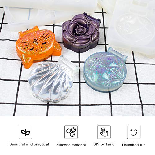 YZNlife Casting Mold - Molde de resina para espejo (4 unidades, incluye 8 espejos)