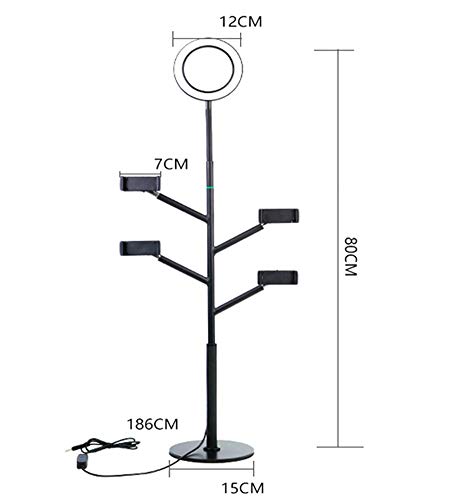 Z-SANMAO Kit De Luz De Anillo LED, Modo De Temperatura De Color De 3 Regulables con Soporte para TeléFono MóVil Soporte De Escritorio para Blog De Belleza FotografíA con Autodisparador