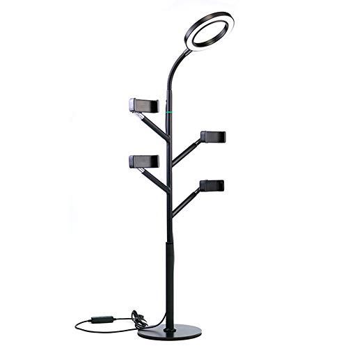 Z-SANMAO Kit De Luz De Anillo LED, Modo De Temperatura De Color De 3 Regulables con Soporte para TeléFono MóVil Soporte De Escritorio para Blog De Belleza FotografíA con Autodisparador