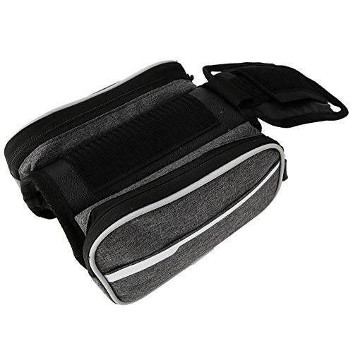 Z-Y Bolsas Bicicleta MTB Frente De La Bicicleta De La Viga Bolso De Viaje Bicicleta Titular del Teléfono Bolsas Montar El Equipo De Ciclo De Una Silla De Tubo Bolsas (Color : Grey)