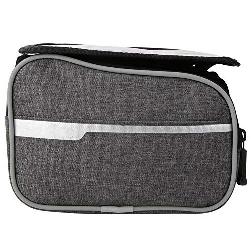 Z-Y Bolsas Bicicleta MTB Frente De La Bicicleta De La Viga Bolso De Viaje Bicicleta Titular del Teléfono Bolsas Montar El Equipo De Ciclo De Una Silla De Tubo Bolsas (Color : Grey)