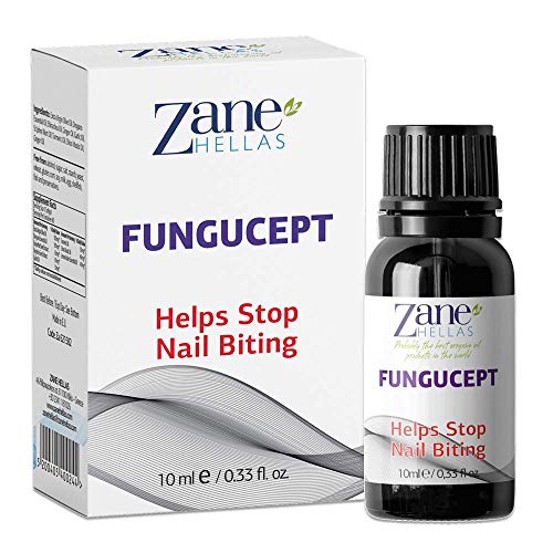 Zane Hellas FunguCept Ayuda a detener el hábito de morderse las uñas y chuparse el dedo.Para uñas sanas.Sin mordedura.Controla y previene que se muerda las uñas.100% Solución Herbal.10 ml