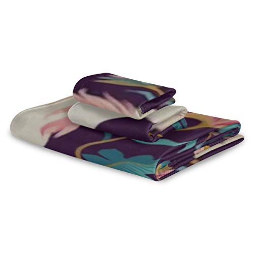 ZANSENG Juego de Toallas de baño de 3 Piezas - Juego de Toallas de baño, Mano y toallitas Beautiful Unicorns Vector Magic, súper Suaves y absorbentes, Toallas de algodón Resistentes a la decoloración