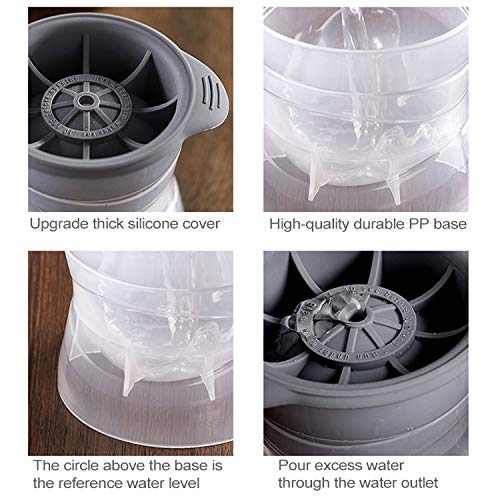 ZAORUN Inicio esférica del Enrejado del Hielo del Whisky Vino del Cubo de Hielo del Molde del Fabricante de Silicona bandejas con Tapa Molde De Alimentos Molde De Pastel (Color : Mint Green)