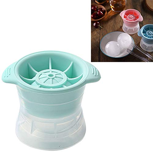 ZAORUN Inicio esférica del Enrejado del Hielo del Whisky Vino del Cubo de Hielo del Molde del Fabricante de Silicona bandejas con Tapa Molde De Alimentos Molde De Pastel (Color : Mint Green)