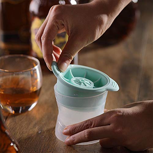 ZAORUN Inicio esférica del Enrejado del Hielo del Whisky Vino del Cubo de Hielo del Molde del Fabricante de Silicona bandejas con Tapa Molde De Alimentos Molde De Pastel (Color : Mint Green)