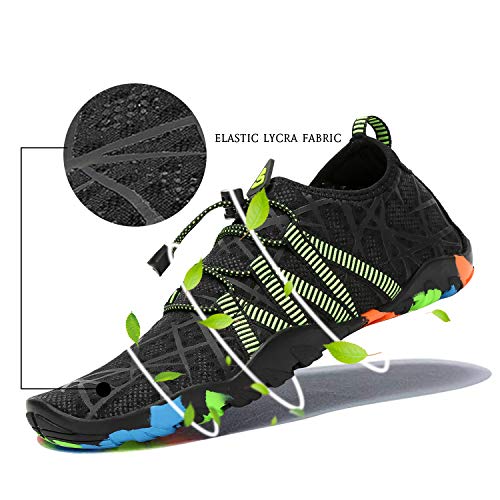 Zapatos de Agua Hombre Escarpines Surf Mujer Verano Zapatillas de Río Calzado para Natacion Antideslizante Negro 39 EU