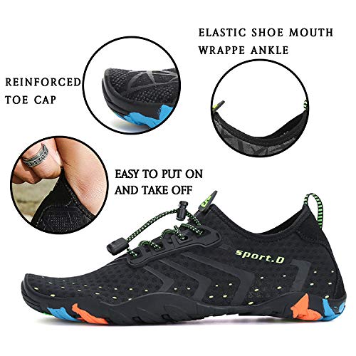 Zapatos de Agua Hombre Escarpines Surf Mujer Verano Zapatillas de Río Calzado para Natacion Antideslizante Negro 39 EU