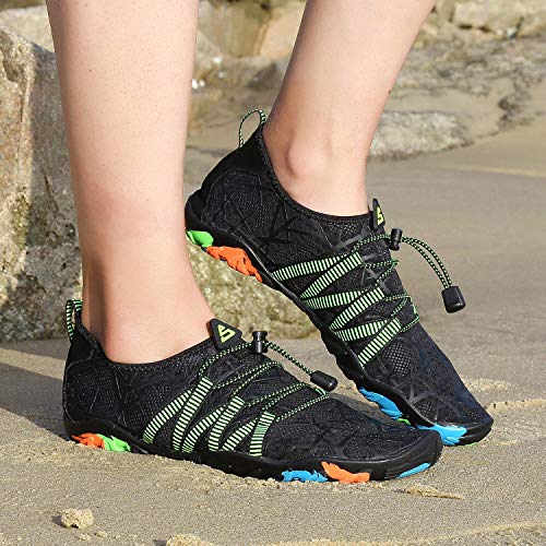 Zapatos de Agua Hombre Escarpines Surf Mujer Verano Zapatillas de Río Calzado para Natacion Antideslizante Negro 39 EU